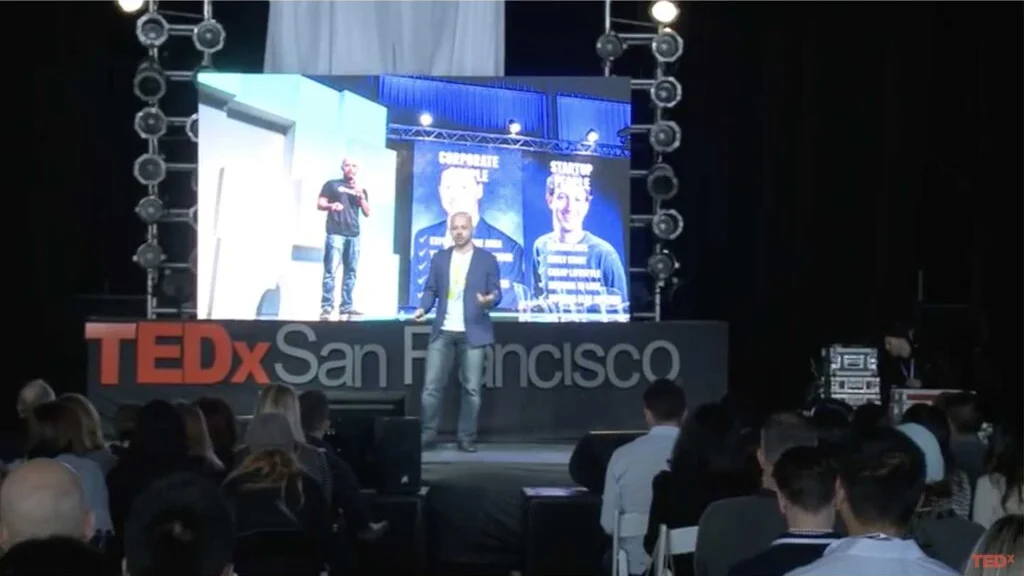 Vitaly Golomb presenting on the TEDx San Francisco stage
